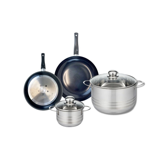 Ensemble de 2 Poêles de cuisson 20 et 24 cm et 2 faitouts 14 et 24 cm Elo Prima Brillant