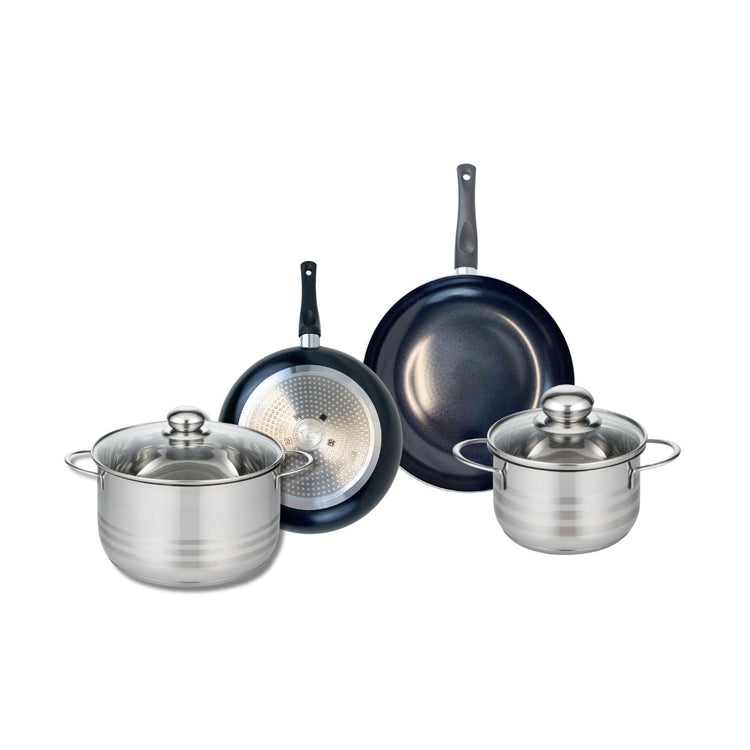 Ensemble de 2 Poêles de cuisson 20 et 24 cm et 2 faitouts 16 et 20 cm Elo Prima Brillant