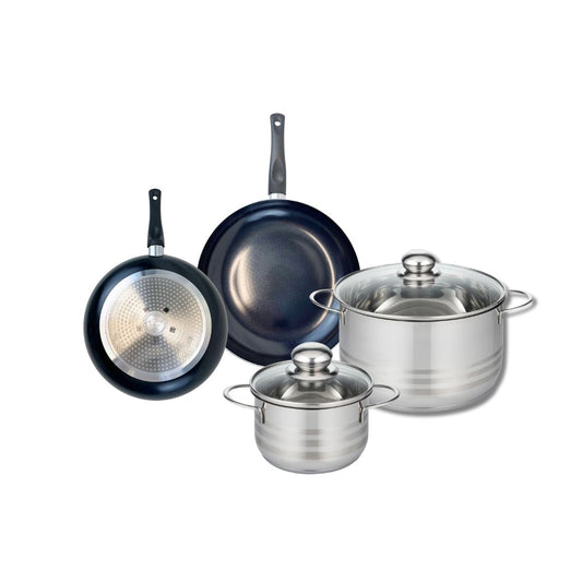 Ensemble de 2 Poêles de cuisson 20 et 24 cm et 2 faitouts 16 et 24 cm Elo Prima Brillant