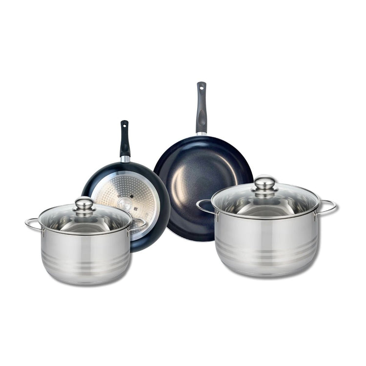 Ensemble de 2 Poêles de cuisson 20 et 24 cm et 2 faitouts 20 et 24 cm Elo Prima Brillant