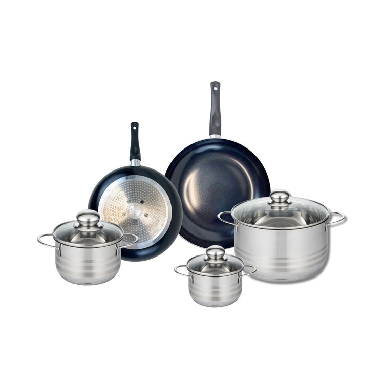 Ensemble de 2 Poêles de cuisson 20 et 24 cm et 3 faitouts 12, 14 et 20 cm Elo Prima Brillant