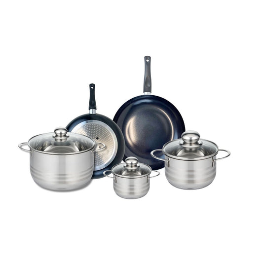 Ensemble de 2 Poêles de cuisson 20 et 24 cm et 3 faitouts 12, 16 et 20 cm Elo Prima Brillant