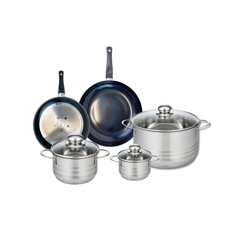 Ensemble de 2 Poêles de cuisson 20 et 24 cm et 3 faitouts 12, 16 et 24 cm Elo Prima Brillant