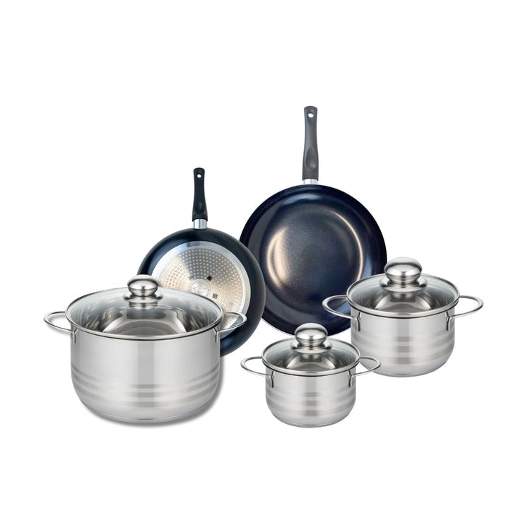 Ensemble de 2 Poêles de cuisson 20 et 24 cm et 3 faitouts 14, 16 et 24 cm Elo Prima Brillant