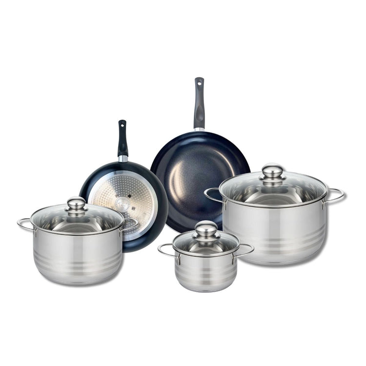 Ensemble de 2 Poêles de cuisson 20 et 24 cm et 3 faitouts 14, 20 et 24 cm Elo Prima Brillant