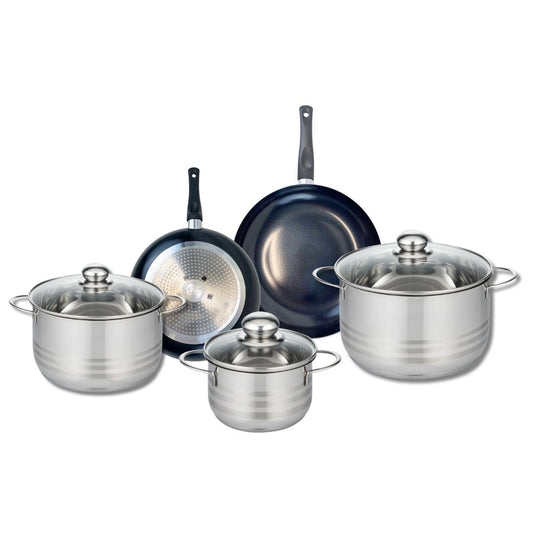 Ensemble de 2 Poêles de cuisson 20 et 24 cm et 3 faitouts 16, 20 et 24 cm Elo Prima Brillant