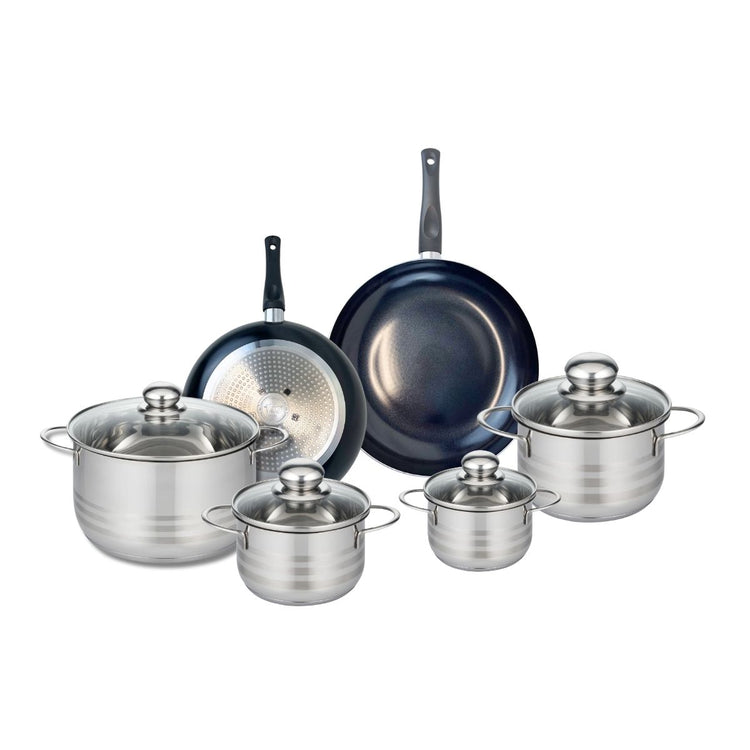 Ensemble de 2 Poêles de cuisson 20 et 24 cm et 4 faitouts 12, 14, 16 et 20 cm Elo Prima Brillant