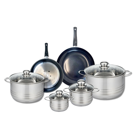 Ensemble de 2 Poêles de cuisson 20 et 24 cm et 4 faitouts 12, 14, 20 et 24 cm Elo Prima Brillant