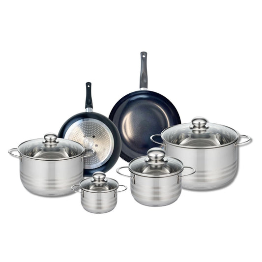 Ensemble de 2 Poêles de cuisson 20 et 24 cm et 4 faitouts 12, 16, 20 et 24 cm Elo Prima Brillant