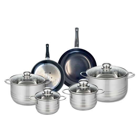 Ensemble de 2 Poêles de cuisson 20 et 24 cm et 4 faitouts 14, 16, 20 et 24 cm Elo Prima Brillant