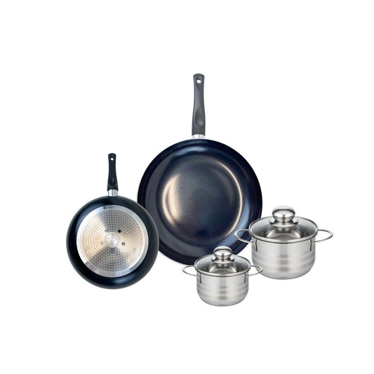 Ensemble de 2 Poêles de cuisson 20 et 28 cm et 2 faitouts 12 et 14 cm Elo Prima Brillant