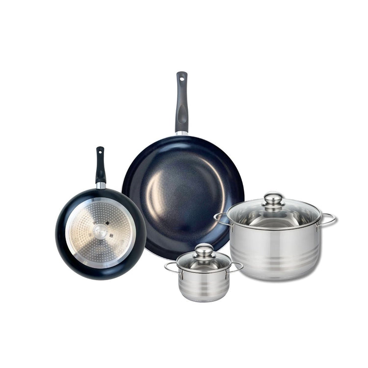 Ensemble de 2 Poêles de cuisson 20 et 28 cm et 2 faitouts 12 et 20 cm Elo Prima Brillant