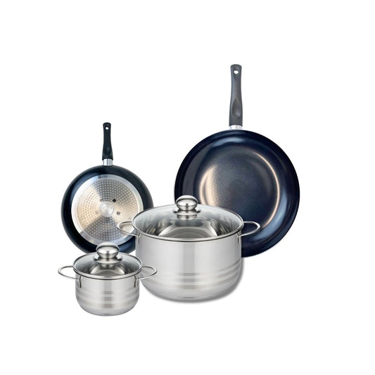 Ensemble de 2 Poêles de cuisson 20 et 28 cm et 2 faitouts 14 et 24 cm Elo Prima Brillant