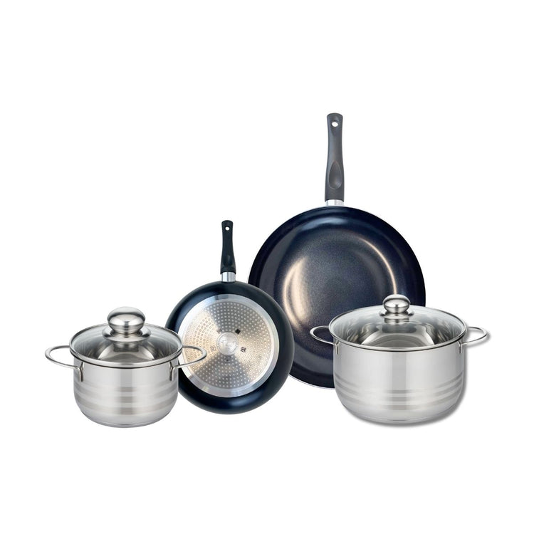 Ensemble de 2 Poêles de cuisson 20 et 28 cm et 2 faitouts 16 et 20 cm Elo Prima Brillant