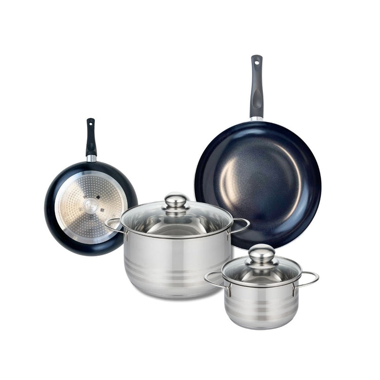 Ensemble de 2 Poêles de cuisson 20 et 28 cm et 2 faitouts 16 et 24 cm Elo Prima Brillant