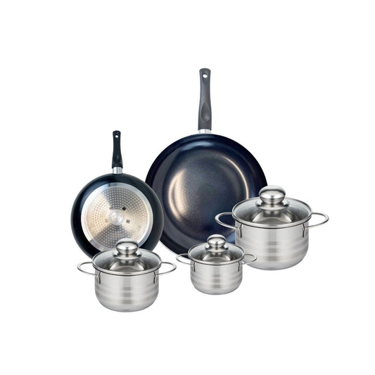 Ensemble de 2 Poêles de cuisson 20 et 28 cm et 3 faitouts 12, 14 et 16 cm Elo Prima Brillant