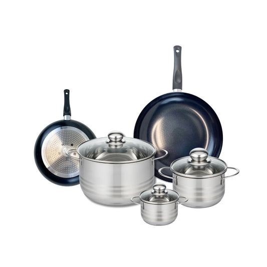 Ensemble de 2 Poêles de cuisson 20 et 28 cm et 3 faitouts 12, 16 et 24 cm Elo Prima Brillant