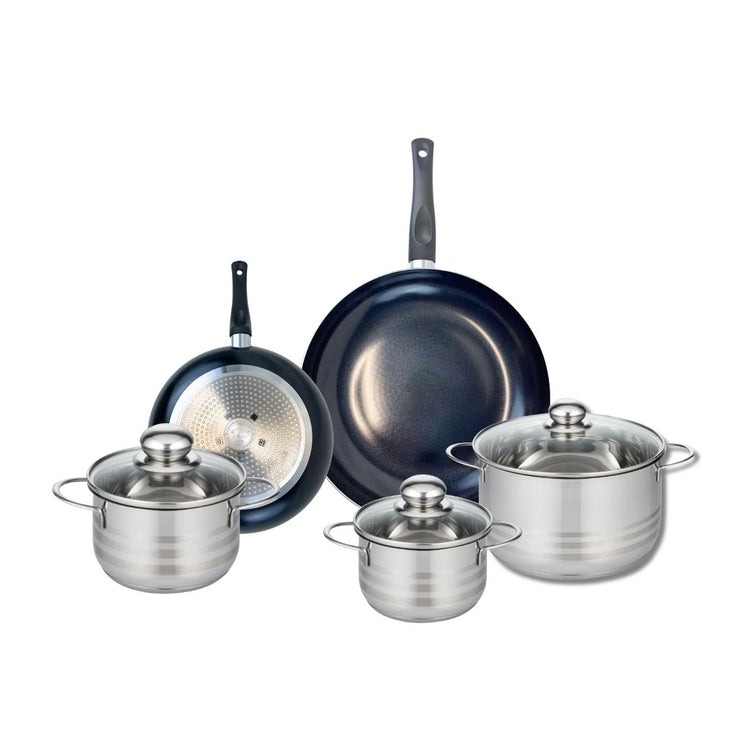 Ensemble de 2 Poêles de cuisson 20 et 28 cm et 3 faitouts 14, 16 et 20 cm Elo Prima Brillant