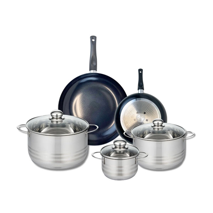 Ensemble de 2 Poêles de cuisson 20 et 28 cm et 3 faitouts 14, 20 et 24 cm Elo Prima Brillant