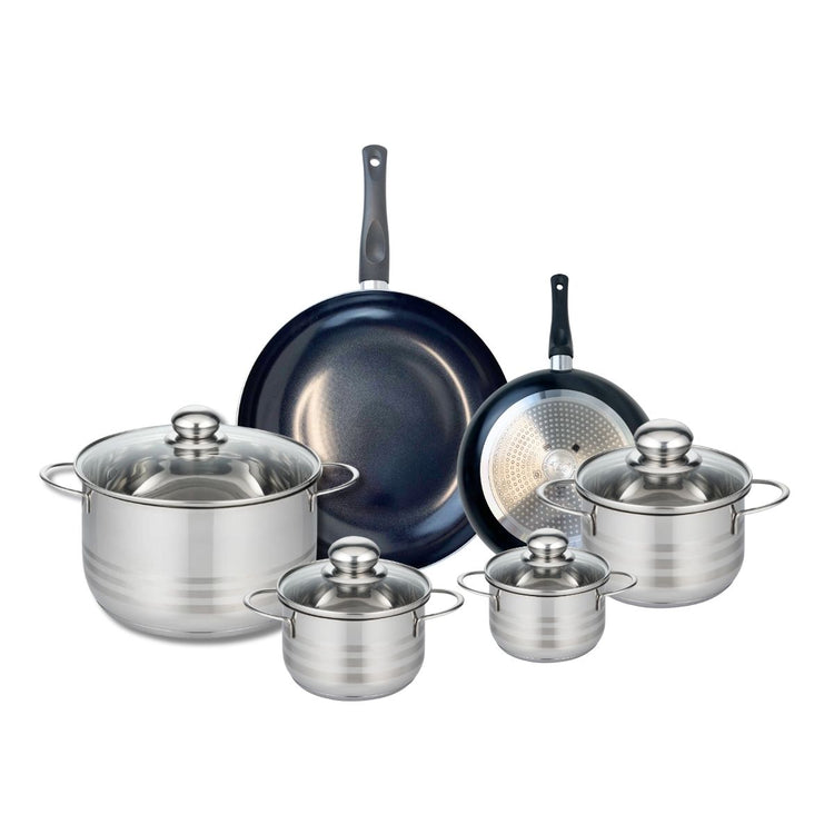 Ensemble de 2 Poêles de cuisson 20 et 28 cm et 4 faitouts 12, 14, 16 et 24 cm Elo Prima Brillant