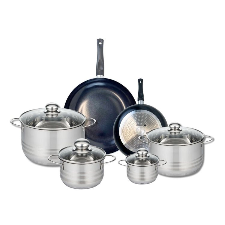 Ensemble de 2 Poêles de cuisson 20 et 28 cm et 4 faitouts 12, 16, 20 et 24 cm Elo Prima Brillant