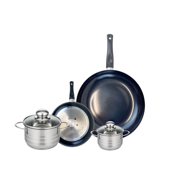 Ensemble de 2 Poêles de cuisson 20 et 32 cm et 2 faitouts 12 et 16 cm Elo Prima Brillant