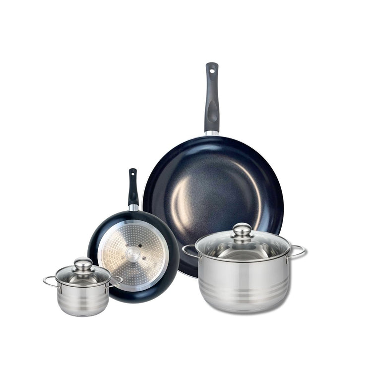 Ensemble de 2 Poêles de cuisson 20 et 32 cm et 2 faitouts 12 et 20 cm Elo Prima Brillant