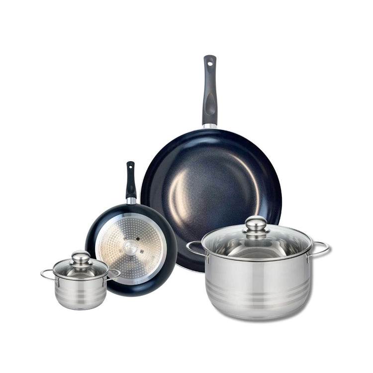 Ensemble de 2 Poêles de cuisson 20 et 32 cm et 2 faitouts 12 et 24 cm Elo Prima Brillant