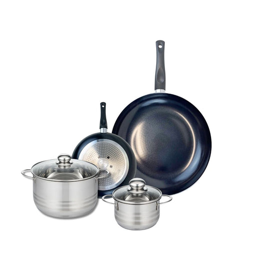 Ensemble de 2 Poêles de cuisson 20 et 32 cm et 2 faitouts 14 et 20 cm Elo Prima Brillant