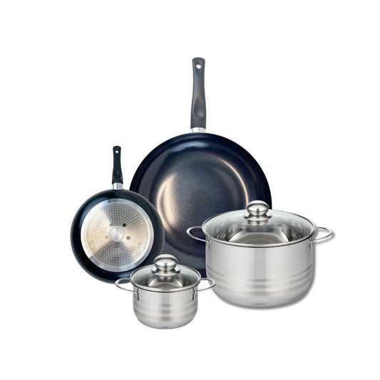 Ensemble de 2 Poêles de cuisson 20 et 32 cm et 2 faitouts 14 et 24 cm Elo Prima Brillant