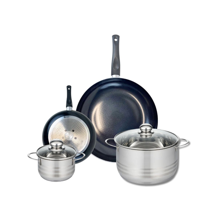 Ensemble de 2 Poêles de cuisson 20 et 32 cm et 2 faitouts 16 et 24 cm Elo Prima Brillant