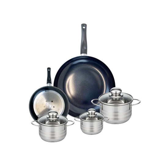 Ensemble de 2 Poêles de cuisson 20 et 32 cm et 3 faitouts 12, 14 et 16 cm Elo Prima Brillant