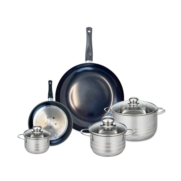 Ensemble de 2 Poêles de cuisson 20 et 32 cm et 3 faitouts 12, 16 et 20 cm Elo Prima Brillant