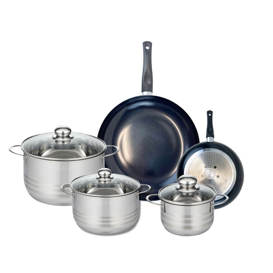 Ensemble de 2 Poêles de cuisson 20 et 32 cm et 3 faitouts 16, 20 et 24 cm Elo Prima Brillant