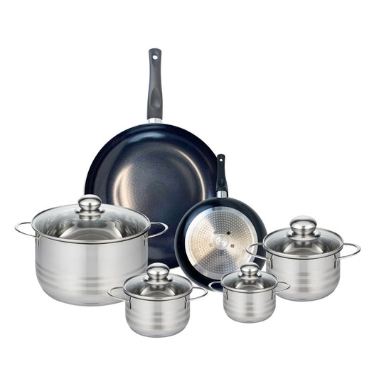 Ensemble de 2 Poêles de cuisson 20 et 32 cm et 4 faitouts 12, 14, 16 et 24 cm Elo Prima Brillant