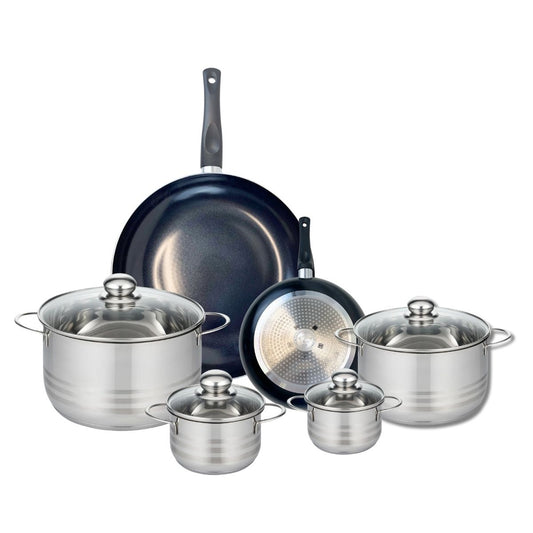 Ensemble de 2 Poêles de cuisson 20 et 32 cm et 4 faitouts 12, 14, 20 et 24 cm Elo Prima Brillant