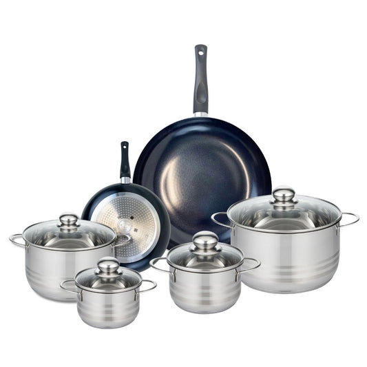 Ensemble de 2 Poêles de cuisson 20 et 32 cm et 4 faitouts 14, 16, 20 et 24 cm Elo Prima Brillant