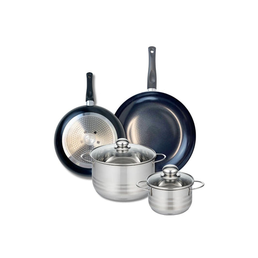 Ensemble de 2 Poêles de cuisson 24 et 28 cm et 2 faitouts 14 et 20 cm Elo Prima Brillant