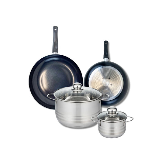 Ensemble de 2 Poêles de cuisson 24 et 28 cm et 2 faitouts 16 et 24 cm Elo Prima Brillant