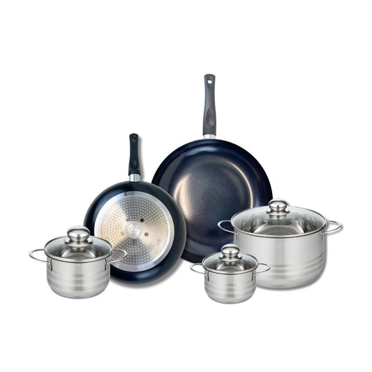 Ensemble de 2 Poêles de cuisson 24 et 28 cm et 3 faitouts 12, 14 et 20 cm Elo Prima Brillant