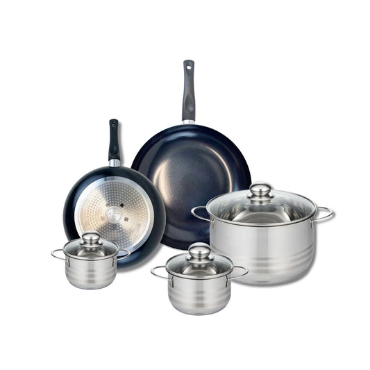 Ensemble de 2 Poêles de cuisson 24 et 28 cm et 3 faitouts 12, 14 et 24 cm Elo Prima Brillant