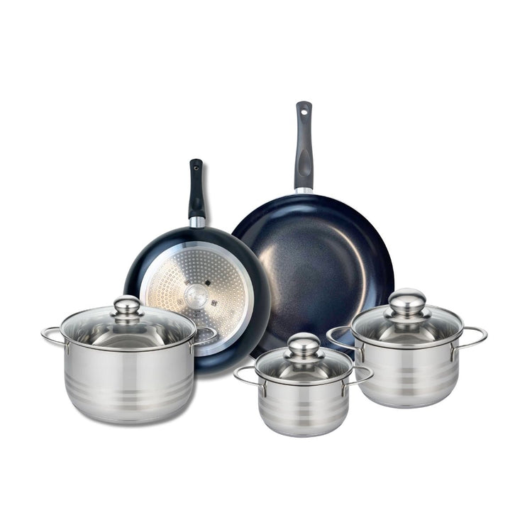 Ensemble de 2 Poêles de cuisson 24 et 28 cm et 3 faitouts 14, 16 et 20 cm Elo Prima Brillant