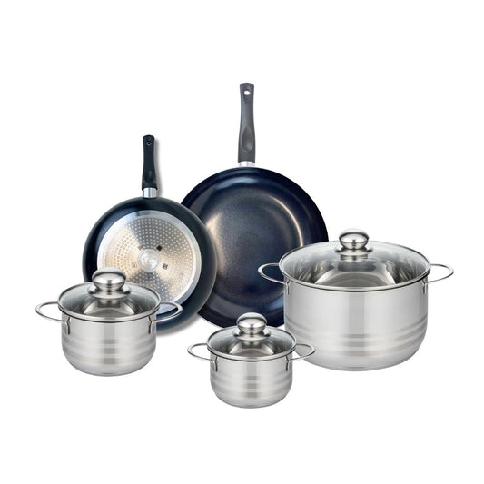 Ensemble de 2 Poêles de cuisson 24 et 28 cm et 3 faitouts 14, 16 et 24 cm Elo Prima Brillant