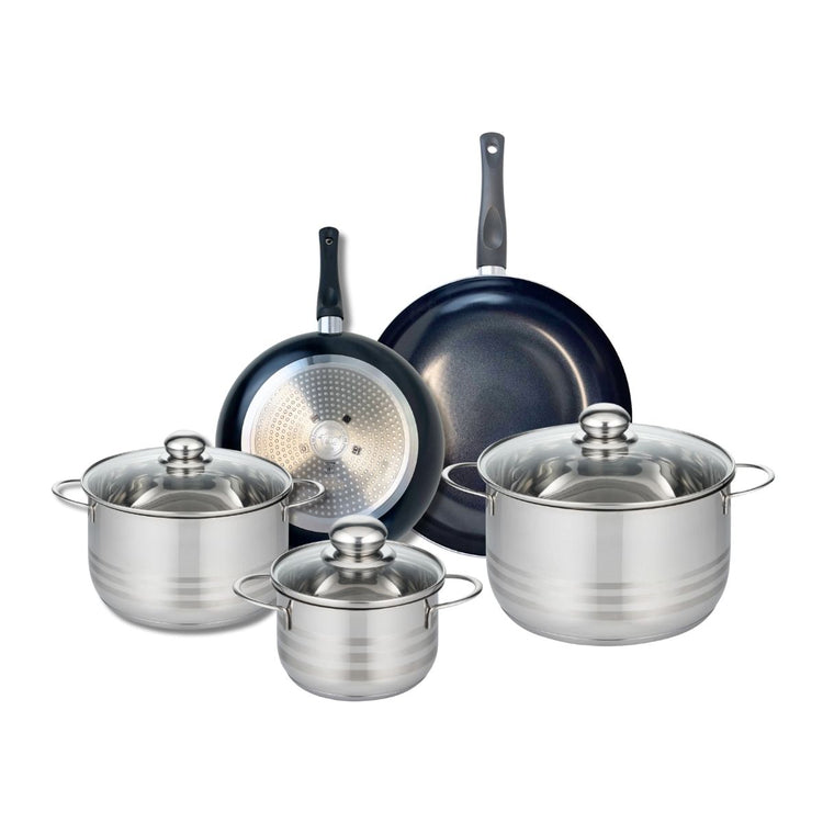 Ensemble de 2 Poêles de cuisson 24 et 28 cm et 3 faitouts 16, 20 et 24 cm Elo Prima Brillant