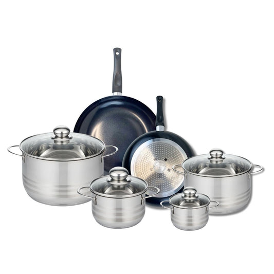 Ensemble de 2 Poêles de cuisson 24 et 28 cm et 4 faitouts 12, 16, 20 et 24 cm Elo Prima Brillant