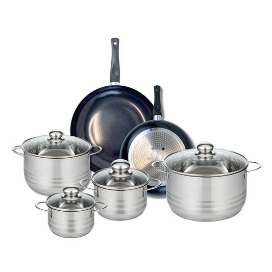 Ensemble de 2 Poêles de cuisson 24 et 28 cm et 4 faitouts 14, 16, 20 et 24 cm Elo Prima Brillant