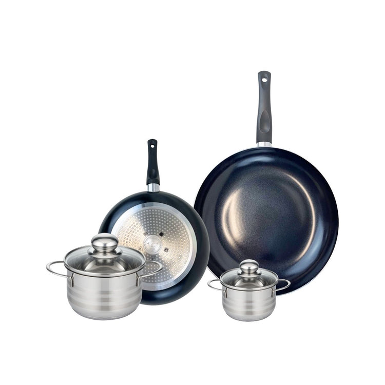 Ensemble de 2 Poêles de cuisson 24 et 32 cm et 2 faitouts 12 et 16 cm Elo Prima Brillant