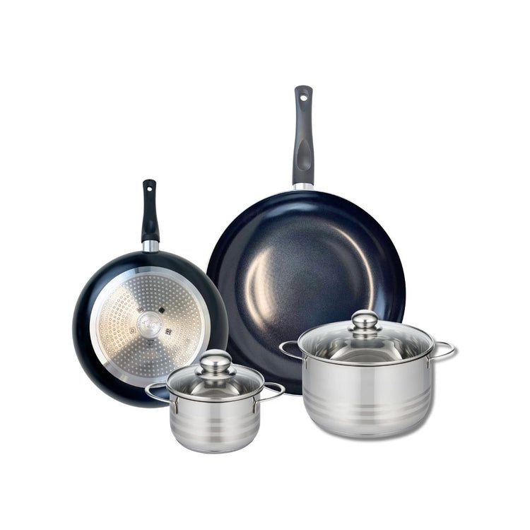 Ensemble de 2 Poêles de cuisson 24 et 32 cm et 2 faitouts 14 et 20 cm Elo Prima Brillant