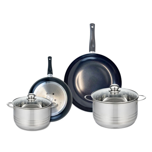 Ensemble de 2 Poêles de cuisson 24 et 32 cm et 2 faitouts 20 et 24 cm Elo Prima Brillant