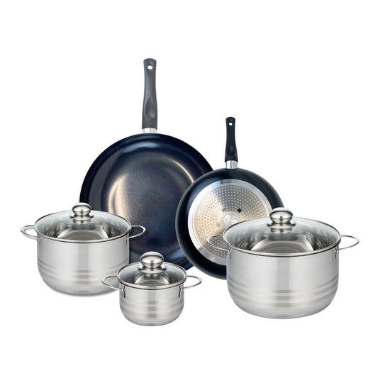 Ensemble de 2 Poêles de cuisson 24 et 32 cm et 3 faitouts 14, 20 et 24 cm Elo Prima Brillant